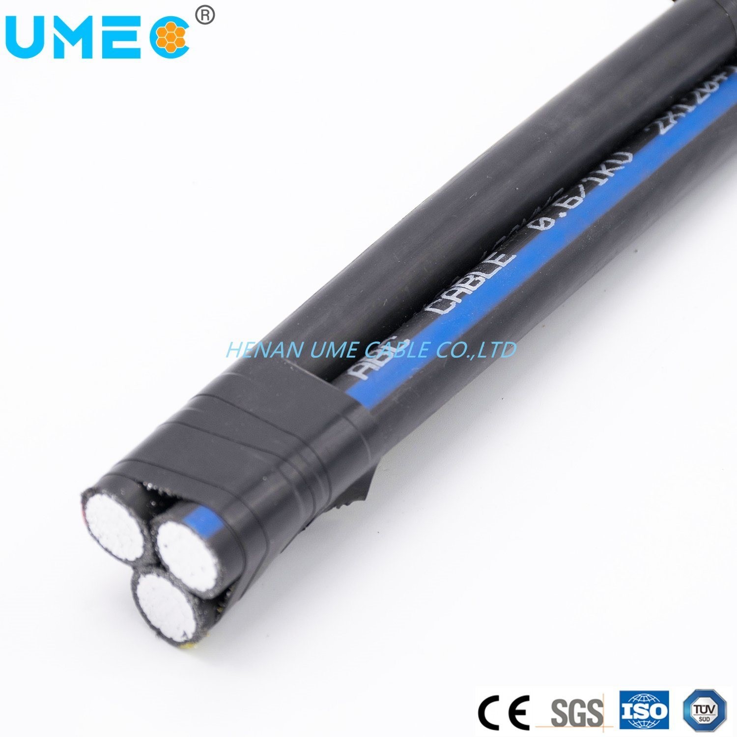 XLPE Insulated Overhead Aluminium Conductor Triplex Service Drop Wire ...