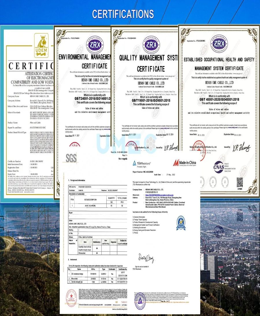 0.6/1kv Duplex Service Drop ABC Cable AAC Phase Conductor / AAAC Neutral Conductor Power Cable Electrical Wire 3